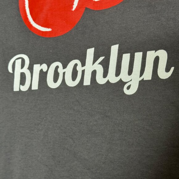 New York Brooklyn Cherry Graphic Tee Plus 3X Gray Oversized T-Shirt 1986 Heart - Picture 3 of 5